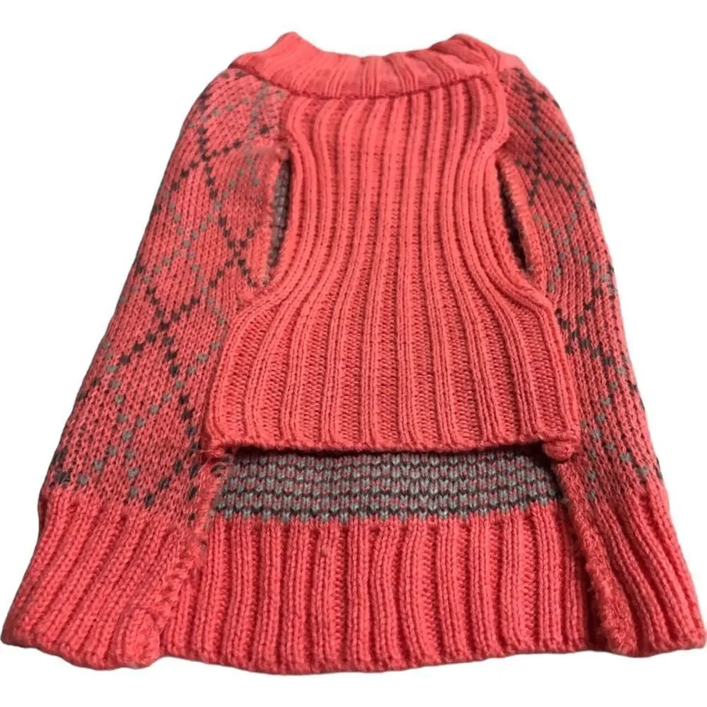 Cable Knit Hearts Print Sweater